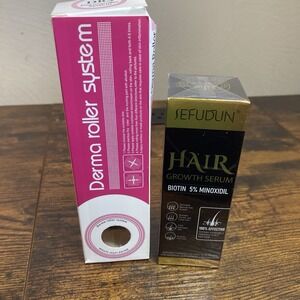 Sefudun- 5% Minoxidil Hair Growth Serum Only for Men and Women + Derma Roller